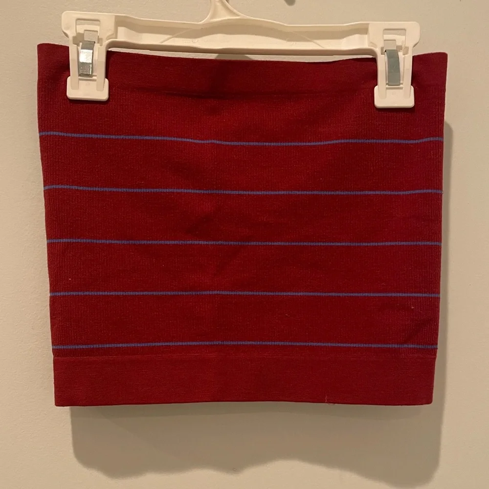 Red and Blue Striped Crop Top - Picture 3 of 3